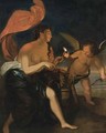 Venus Presenting A Burning Arrow To Cupid - (after) Godfried Schalcken