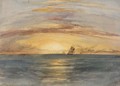 Shipping At Sunset On The Indian Ocean - Andrew Nicholl