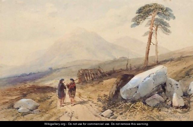 Highlanders On A Mountain Pass - Thomas Leeson the Elder Rowbotham