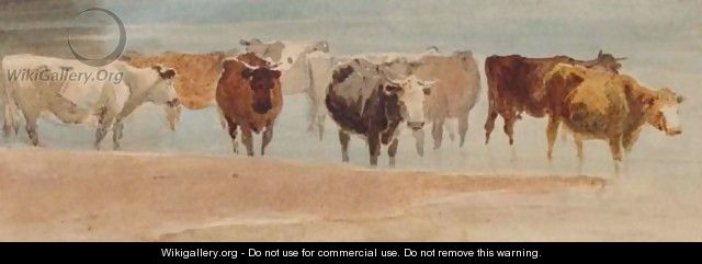 Cattle In A Stream - David Cox