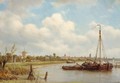 Barges Off The Coast - Petrus Paulus Schiedges