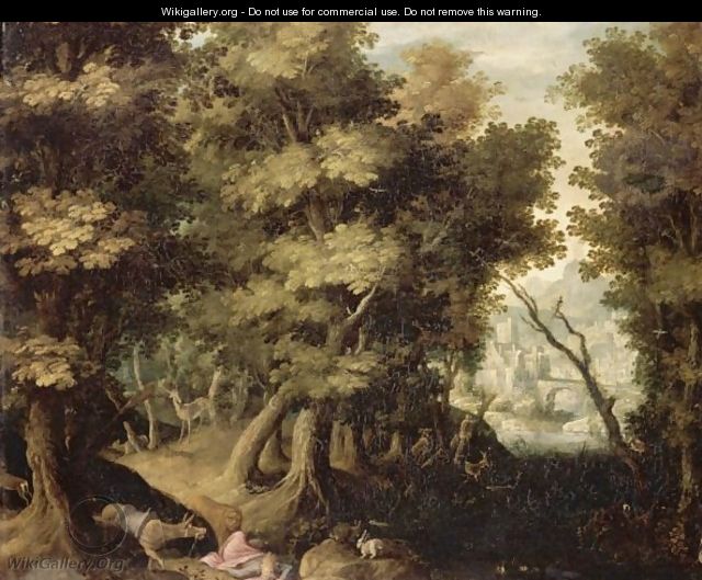 Landscape With The Death Of The Disobedient Prophet - (after) Gillis Van Coninxloo