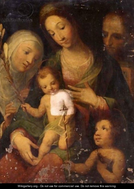 The Holy Family With Saint Catherine Of Siena And The Infant Saint John The Baptist - Ventura Salimbeni