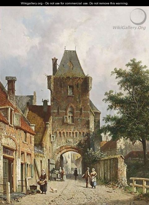 A View Of The Dijkpoort, Hattem - Adrianus Eversen