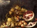 A Still Life Of Grapes In A Basket, With Lemons, Peaches, Figs And Cherries And A Watermelon - North-Italian School