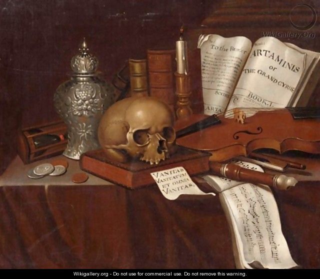 A Vanitas Still Life With A Skull - Pieter Gerritsz. van Roestraten