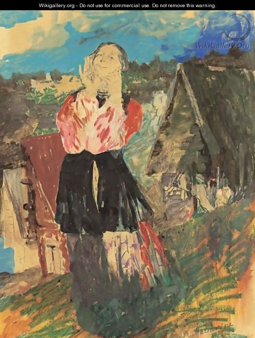 Peasant Woman In The Village - Philip Andreevich Maliavin
