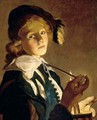 A Young Boy Holding A Pipe By Candlelight - Utrecht School