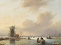 Skating Figures By A Windmill - Jan Jacob Coenraad Spohler