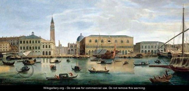Venice, A View Of The Riva Degli Schiavoni With The Palazzo Ducale And The Piazzetta - (after) Caspar Andriaans Van Wittel