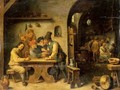 A Tavern Interior With Peasants Drinking Smoking And Merry Making - (after) David The Younger Teniers