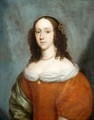 Portrait Of A Lady, Half Length, Wearing An Orange Silk Dress And A Green Silk Shawl - Cornelius Janssens van Ceulen
