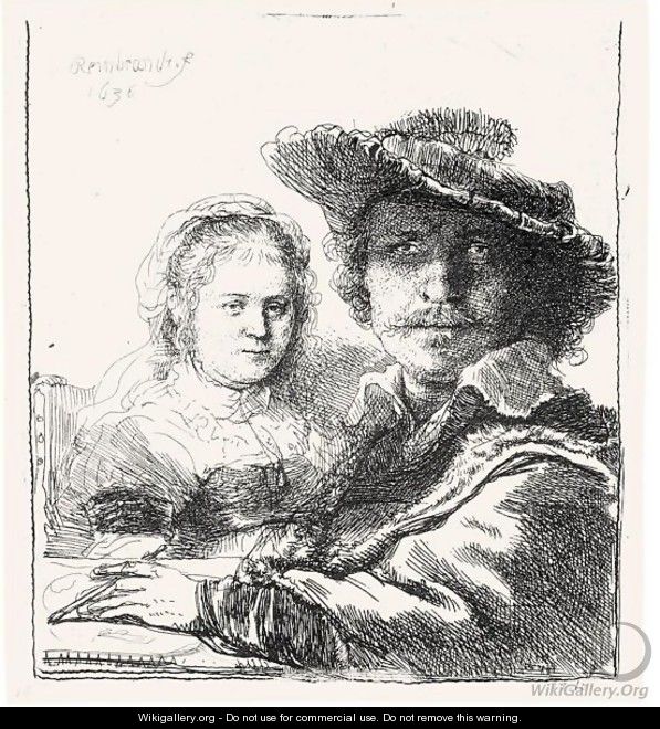 Self Portrait With Saskia 2 - Rembrandt Van Rijn