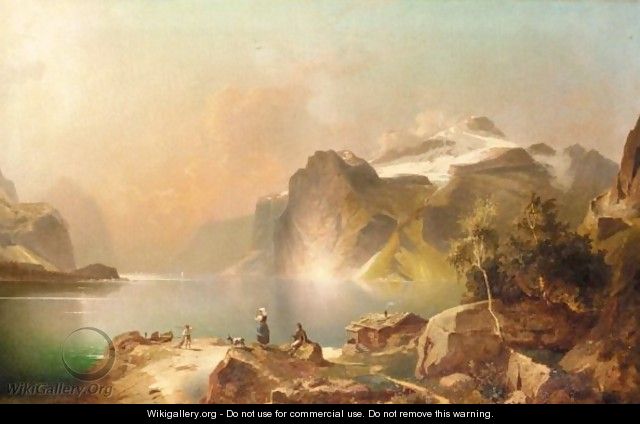 Fjord Landscape - (after) Franz Richard Unterberger