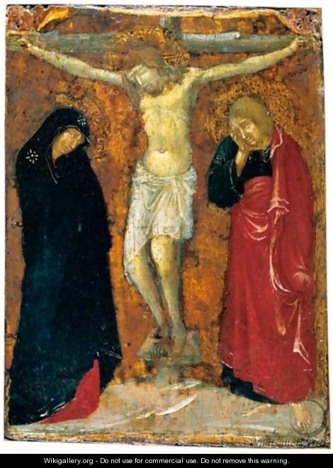 The Crucifixion With The Madonna And Saint John The Evangelist - Sienese School