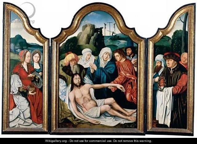 A Triptych The Lamentation Of Christ - Belgian Unknown Masters