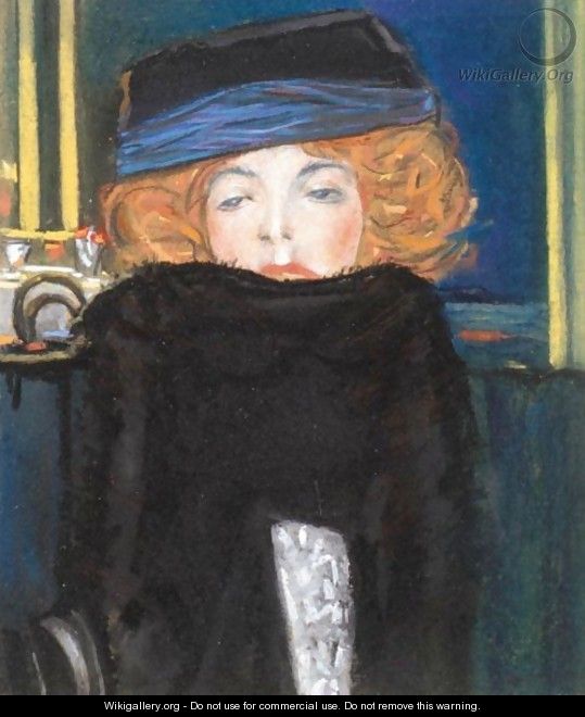 Portrait Of A Lady With A Scarf - Pierre Amede Marcel-Beronneau