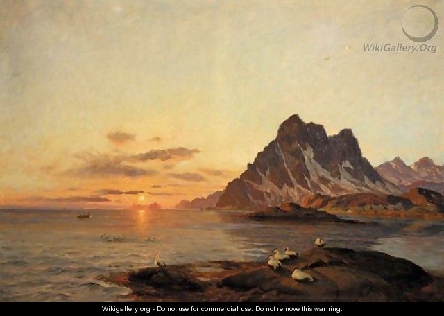 Midnight Sun At The North Cape - Thorolf Holmboe