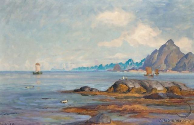 Boats At The North Cape - Thorolf Holmboe