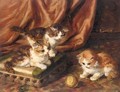 Kittens Playing With A Ball Of Wool - De Brusses