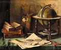 Still Life With Globe And Books On A Desk - Caroline Friedrich