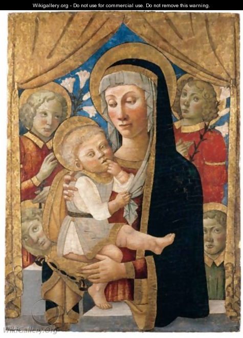 The Virgin And Child With Attendant Angels - Italian Unknown Master