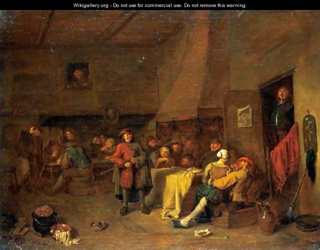 A Tavern Interior With A Pipe-Player And A Merry Company Carousing And Playing Cards - Egbert Jaspersz. van, the Elder Heemskerck