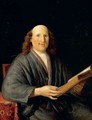 Portrait Of A Man, Half-Length, Wearing Grey Robes And Reading A Book - Pieter Cornelisz. van SLINGELANDT