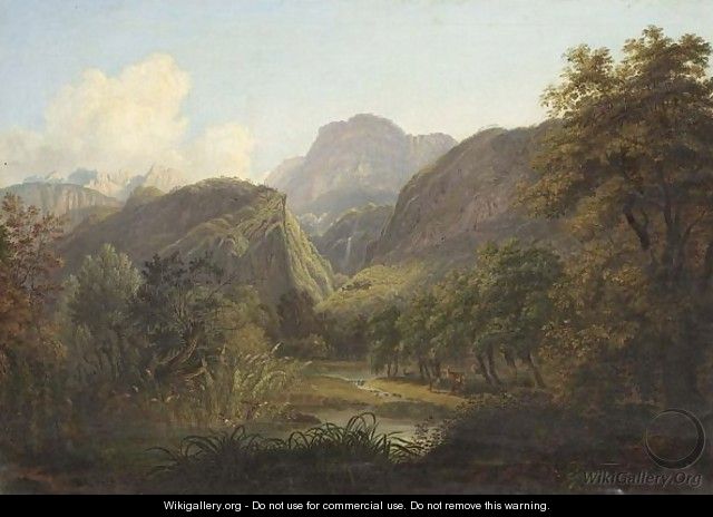 A Vieuw Of A Mountainous Landscape. - Joseph Steingrubel