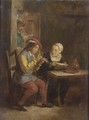 A Peasant Playing A Recorder And A Peasant Woman Listening In An Inn - (after) David The Younger Teniers