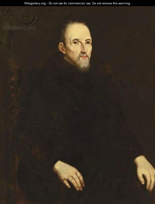 A Portrait Of Fra Carlo Sarpi, Seated Three-Quarter Length, Wearing A Black Suit - Venetian School