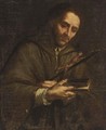 Saint Thomas Aquinas Holding A Crucifix And A Book - North-Italian School