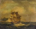 An English Frigate In A Heavy Swell Off Dover - (after) John Thomas Serres