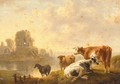 Cattle By A River - (after) Charles Towne