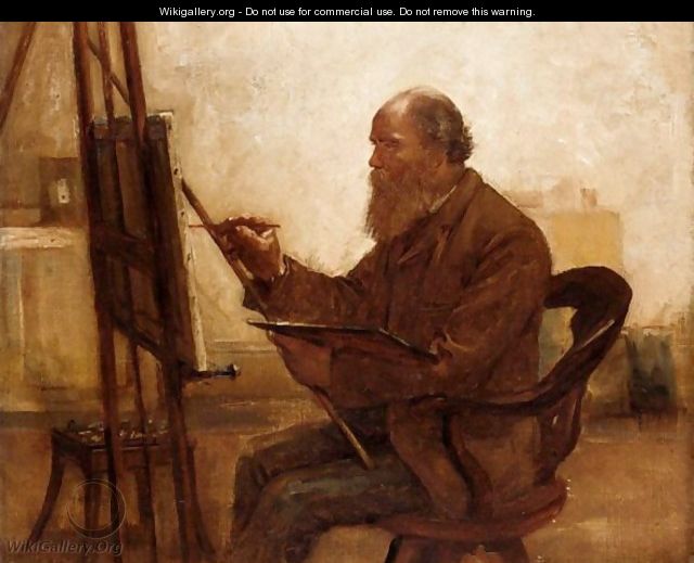 Self-Portrait While Painting - Arthur Bertram Loud