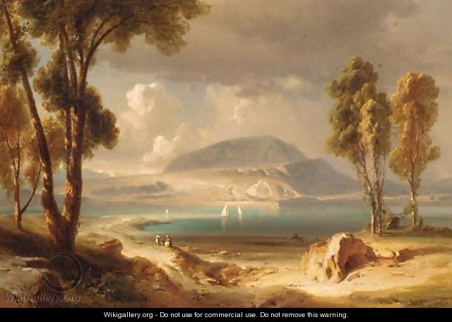 Italian Lake View - Friedrich Bamberger
