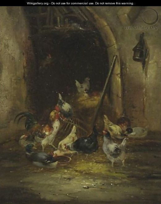 In The Poultry Yard A Pair - Claude Guilleminet
