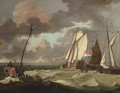 The States Yacht And Other Sailing Vessels In A Stiff Breeze - (after) Ludolf Backhuysen