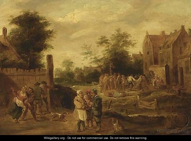 Figures Feasting In A Village - (after) Abraham Teniers