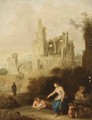 An Allegorical Ruin Landscape - (after) Cornelis Van Poelenburch