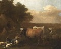 A Landscape With Shepherds Tending Their Herd - Albert-Jansz. Klomp