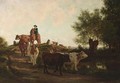 A Herd Of Cows And Their Drover In A Landscape - Jan Vrolijk