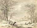A Winter Landscape With Woodcutters - Dutch School