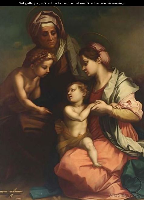 Madonna With Child, St. Anna And St. John - (after) Andrea Del Sarto
