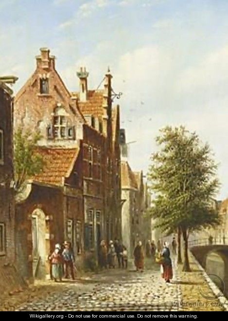 Figures In The Streets Of A Dutch Town 2 - Johannes Franciscus Spohler