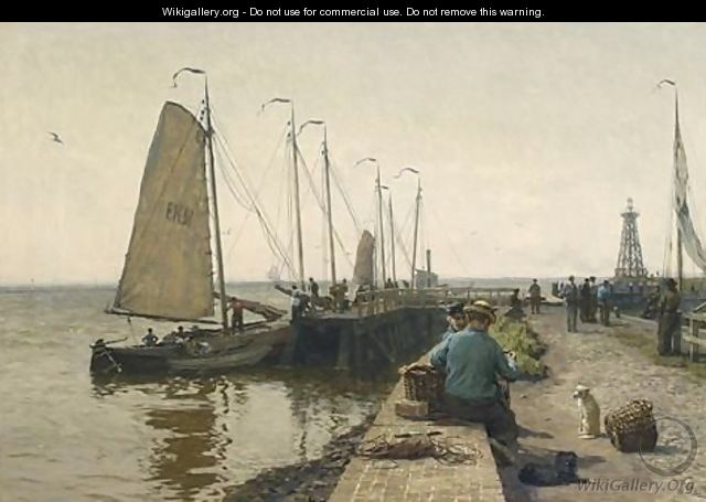 Moored Fishing Boats In Enkhuizen Harbour - Willem Bastiaan Tholen