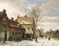 A Town Scene In Winter - Adrianus Eversen