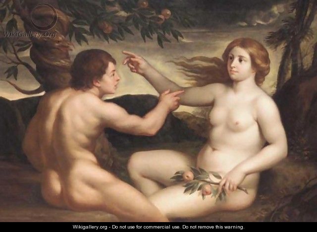 The Temptation Of Adam And Eve - Bolognese School