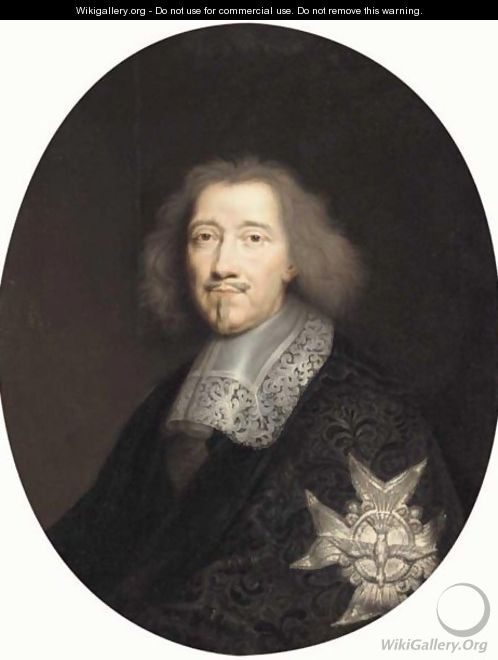 Portrait Of A Gentleman, Half Length, Wearing A Black Embroidered Jacket And The Order Of The Saint-Esprit, Said To Be Michel Le Tellier, Marquis De Louvois - (after) Philippe De Champaigne