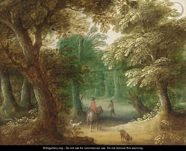 Wooded Landscape With A Horseman On A Path - (after) Jasper Van Der Laanen